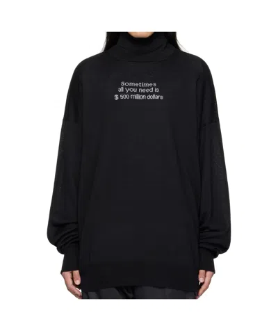 Vetements Turtleneck Long Sleeve Sweater In Black