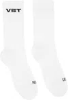 Vetements Two-pack White 'vet' Socks In Gray