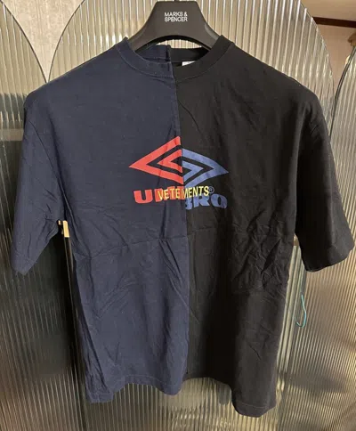 Pre-owned Vetements Umbro Patchwork T-shirt Short Sleeved In Blue