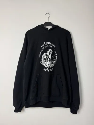 Pre-owned Vetements Unicorn Hoodie Black Fw18 Avantgarde Luxury