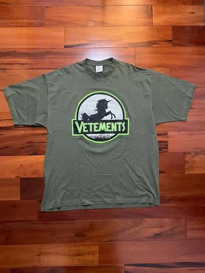 Pre-owned Vetements Unicorn Tee In Green