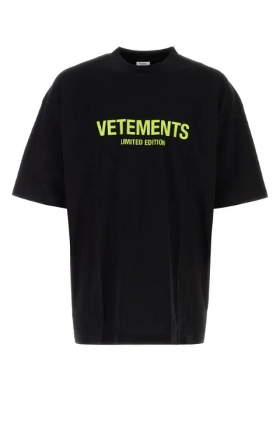 Vetements Unisex Black Cotton T-shirt
