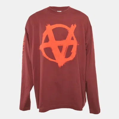 Vetements Unisex Burgundy Printed Jersey Sweatshirt