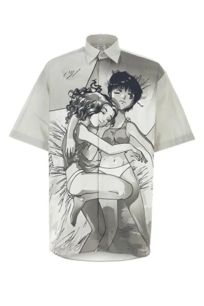 Vetements Anime Printed Shirt In Grey