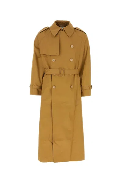 Vetements Unisex Oversized Cotton Trench Jacket In Yellow