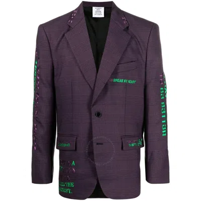 Vetements Hidden Message Tailored Blazer In Purple