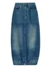 Vetements Upside-down Denim Midi Skirt In Multi