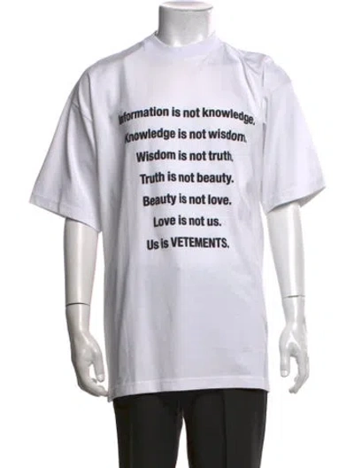 Pre-owned Vetements Us Is  Logo Graphic Print T-shirt W/ Tags In White