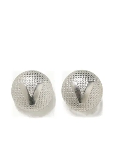VETEMENTS V-BUTTON BRASS EARRINGS