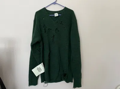 Pre-owned Vetements V-neck Green Kurt Cobain Sweater