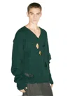 Vetements Distressed-effect Wool Sweater In Green