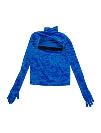 Pre-owned Vetements Velvet Mini Dress W/ Tags In Blue