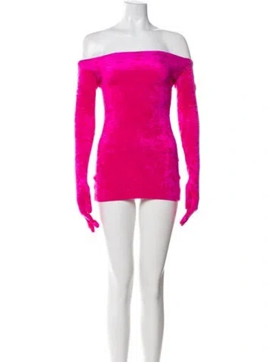 Pre-owned Vetements Velvet Off-the-shoulder Top W/ Tags In Pink