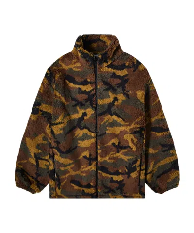 Vetements Velvet Zipper Jacket In Brown