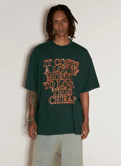 Vetements Very Expensive T-shirt In Green