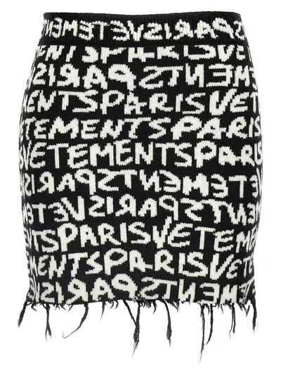 VETEMENTS VETEMENTS 'VETEMENTS PARIS MONOGRAM MINI' SKIRT