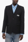 VETEMENTS VTMNTS WOOL BARCODE BLAZER WITH FLAP POCKETS
