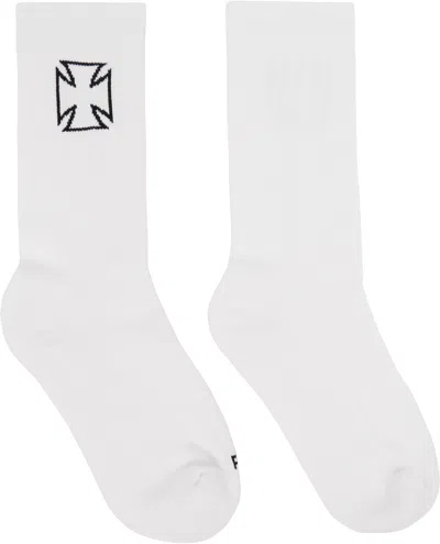 Vetements White Biker Cross Socks
