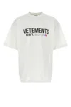 VETEMENTS WHITE COTTON OVERSIZE T-SHIRT