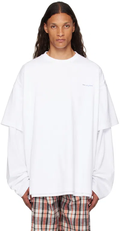Vetements White 'date Me Please' Layered Long Sleeve T-shirt