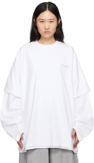Vetements White 'date Me Please' Long Sleeve T-shirt