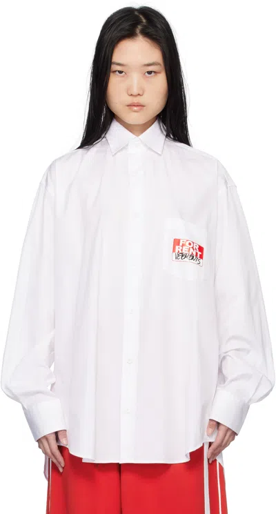 Vetements White 'for Rent' Classic Shirt