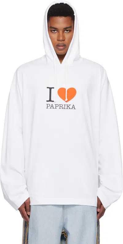 Vetements White 'i Love Paprika' Hoodie