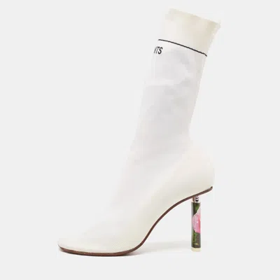 Vetements White Knit Fabric Sock Boots