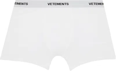 Vetements White Logo-woven Boxer Briefs