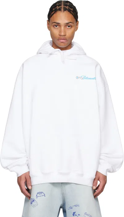 Vetements White 'only ' Oversized Hoodie