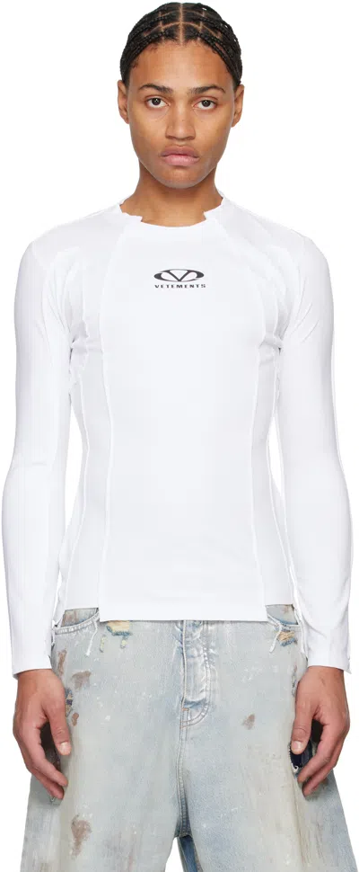 Vetements White Oval Logo Cut-out T-shirt