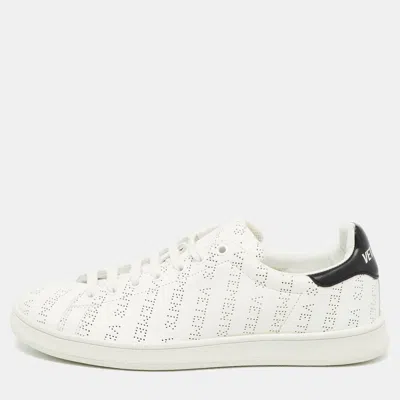 Pre-owned Vetements White Perforated Leather Low Top Sneakers Size 41