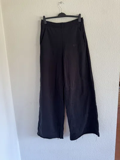 Pre-owned Vetements Wide Leg Panelled Cotton Blend Jersey Sweatpants In Black