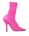 Vetements Woman Ankle Boots Fuchsia Size 8 Textile Fibers