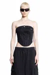 Vetements Black Paneled Denim Tank Top In Black