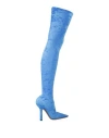 Vetements Woman Boot Azure Size 8 Textile Fibers In Blue