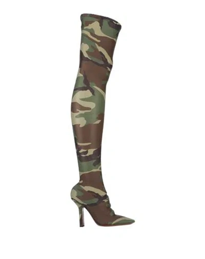 Vetements Woman Boot Military Green Size 6 Textile Fibers