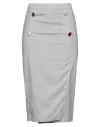 Vetements Woman Midi Skirt Grey Size S Virgin Wool, Elastane In Grey