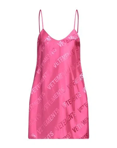 Vetements Woman Mini Dress Fuchsia Size L Viscose In Pink