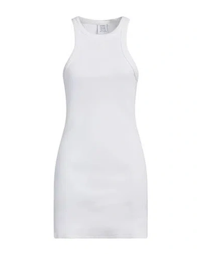 Vetements Woman Mini Dress White Size L Cotton, Elastane