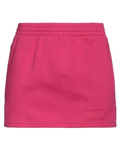 Vetements Woman Mini Skirt Fuchsia Size Xs Cotton, Polyester In Pink