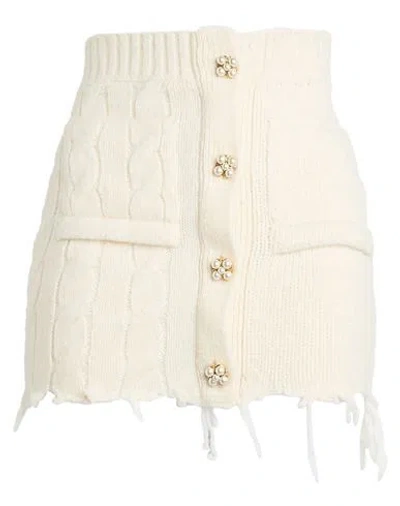 Vetements Woman Mini Skirt Ivory Size S Alpaca Wool, Polyamide, Wool