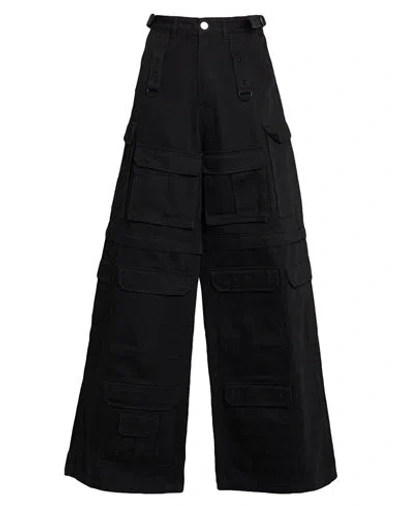 Vetements Woman Pants Black Size 26 Cotton