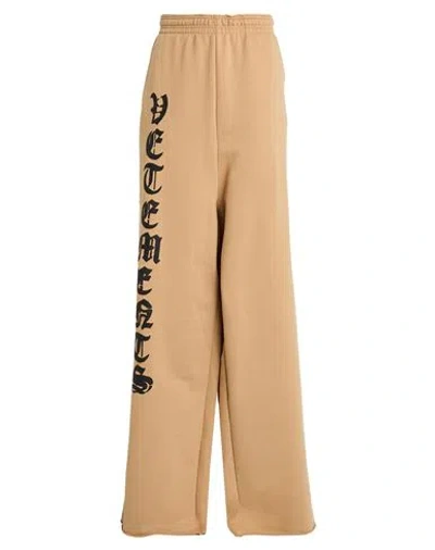 Vetements Woman Pants Sand Size M Cotton, Polyester In Brown