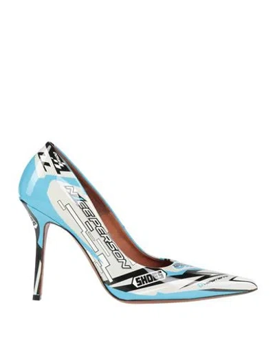 Vetements Woman Pumps Azure Size 9 Leather In Blue