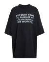 Vetements Woman T-shirt Black Size L Cotton In Black