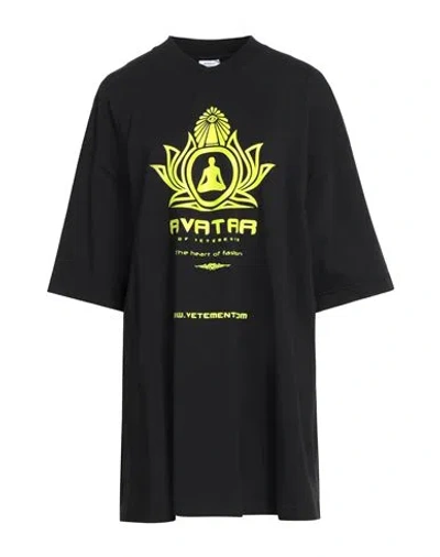 Vetements Woman T-shirt Black Size M Cotton