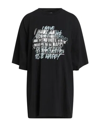 Vetements Woman T-shirt Black Size S Cotton