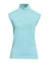 Vetements Woman T-shirt Light Blue Size M Viscose, Polyamide, Elastane In Blue