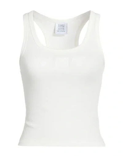 Vetements Woman Tank Top Off White Size Xs Cotton, Elastane